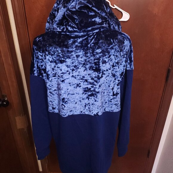 WOMEN’S PULLOVER HOODIE SAPPHIRE BLUE FLIRTITUDE ACTIVE SZ Med-Large 29 in Long - Picture 4 of 11